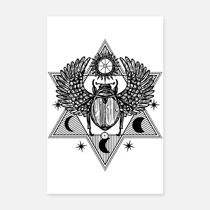 Conception du symbole du scarabée mystique Poster 20 x 30 cm