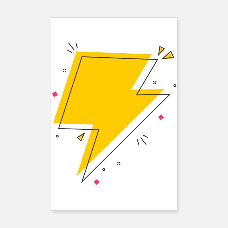 Rayon dynamique en jaune et noir Poster 20 x 30 cm