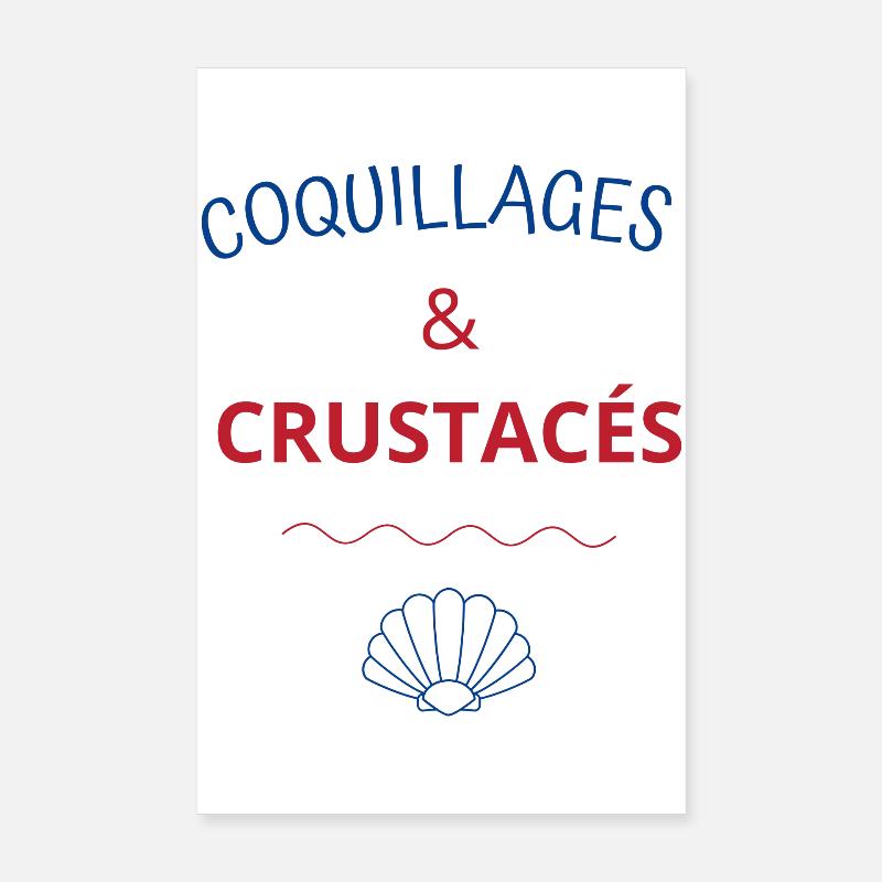 Coquillages et crustacés Poster 20 x 30 cm