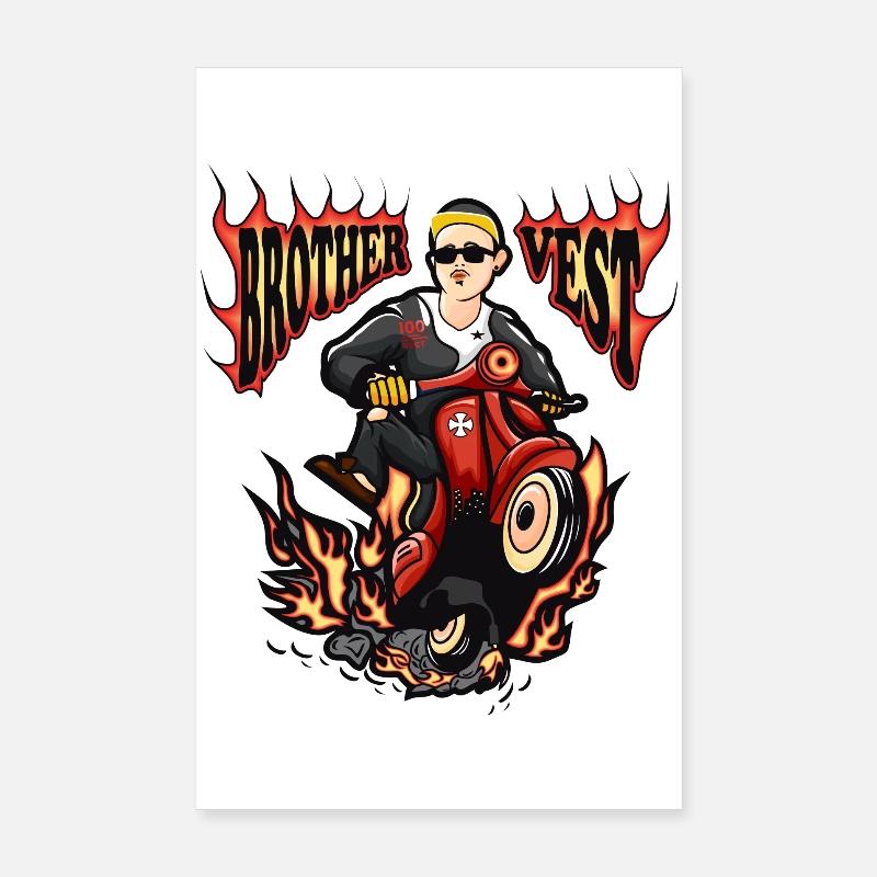 Cyclomoteur cyclomoteur Poster 20 x 30 cm