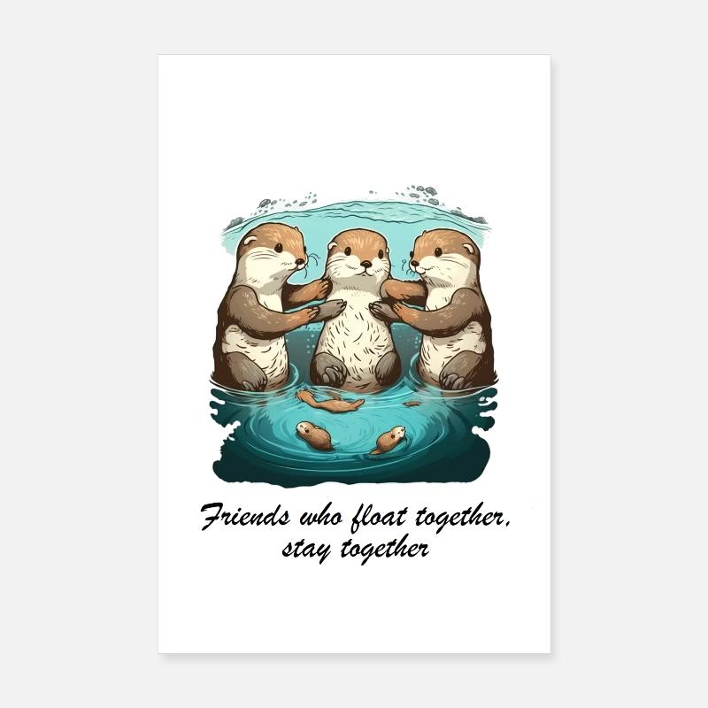 Les amis qui flottent ensemble restent ensemble Poster 20 x 30 cm