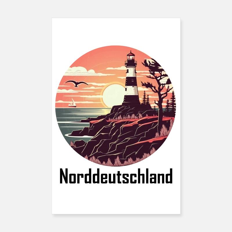 Norddeutschland - Poster 20x30 cm - Weiß