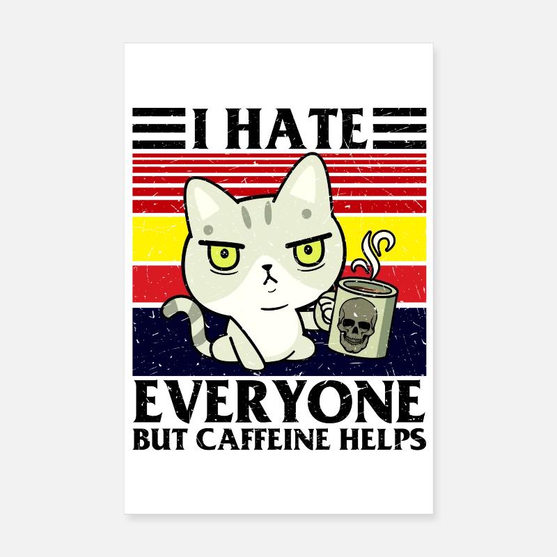 café, pas du matin, grincheux le matin Poster 20 x 30 cm