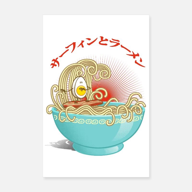 Surf et ramens Poster 20 x 30 cm