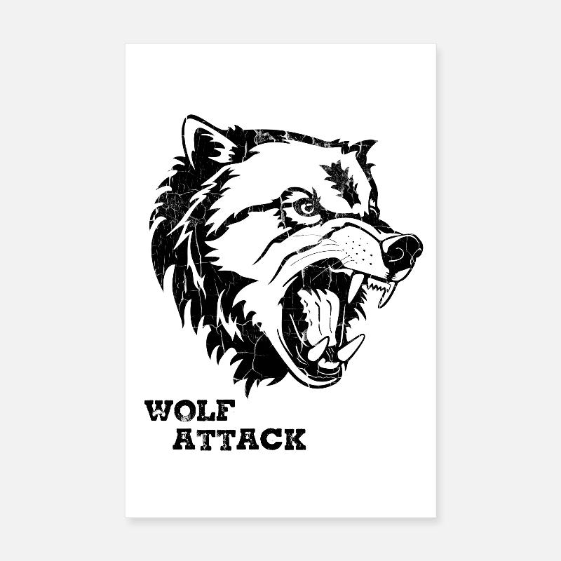 WOLF ATTACK Poster 8" x 12" (20x30 cm)