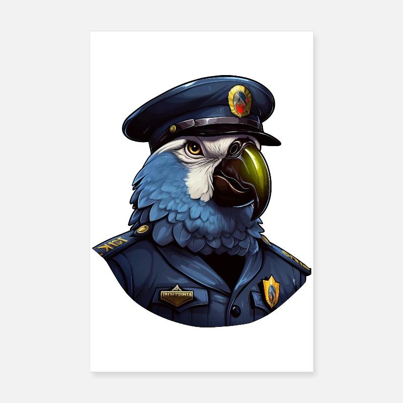 Polizei Papagei Poster 20x30 cm