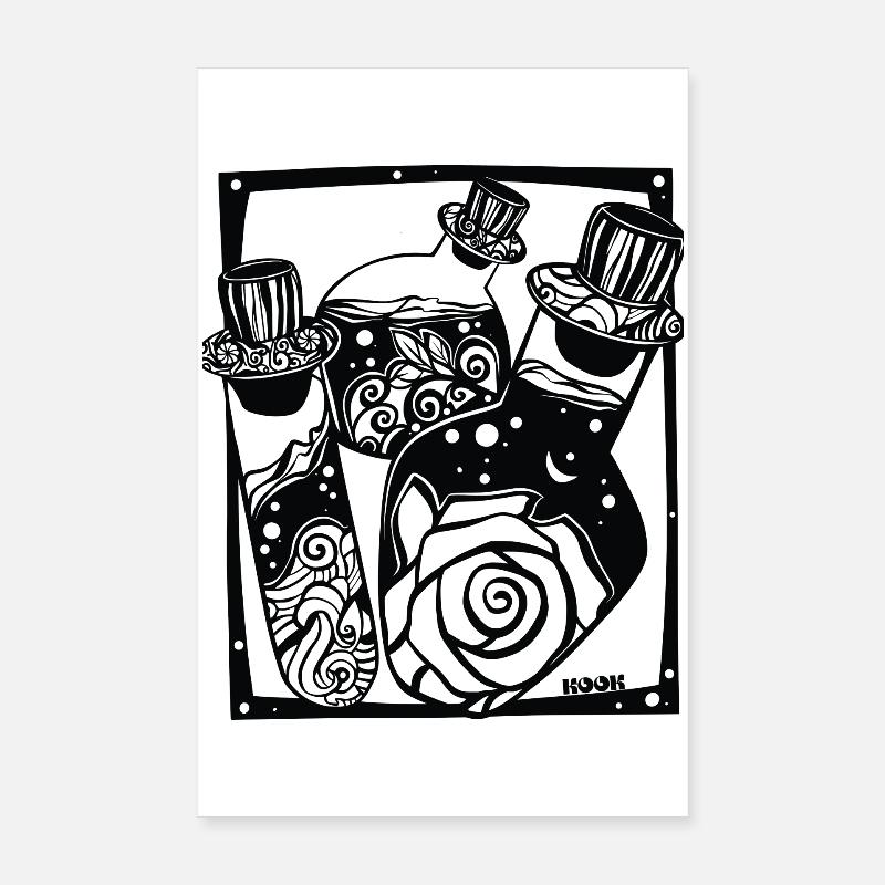 Bouteille de potion magique florale. Poster 20 x 30 cm