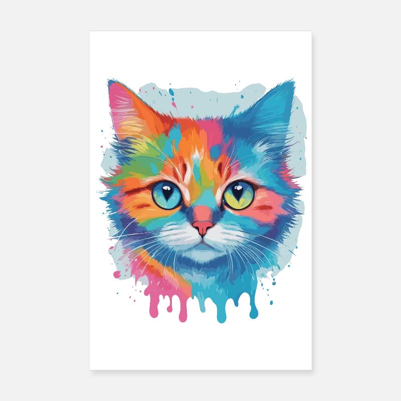 Niedliche Katze - Poster 20x30 cm - Weiß
