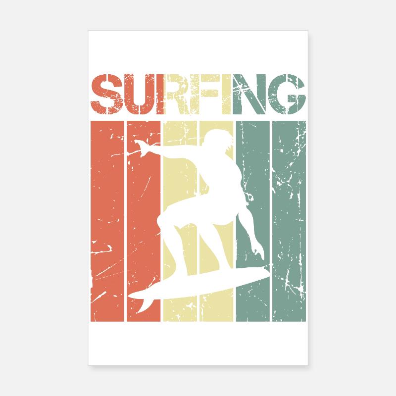 Vintage Surfbrett Poster 20x30 cm