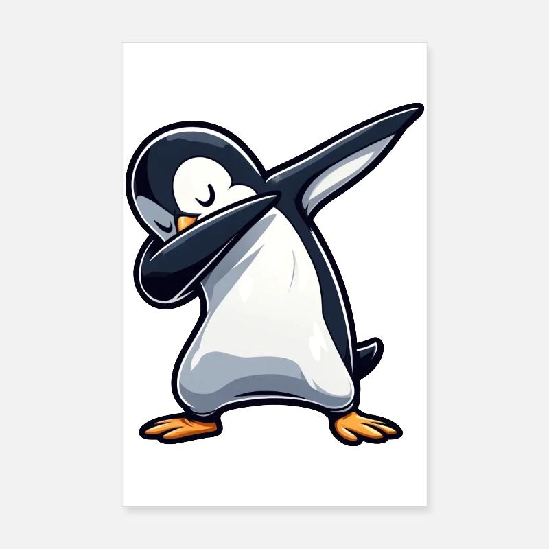 Pinguin Dab Dabbing Cool Entspannt Poster 20x30 cm