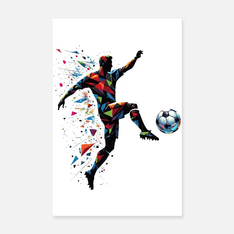 dynamic soccer player playing soccer Poster 8" x 12" (20x30 cm)
