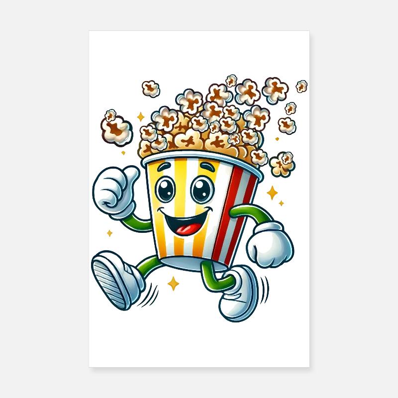 motif pop-corn de dessin animé joyeux pour s’amuser au cinéma Poster 20 x 30 cm