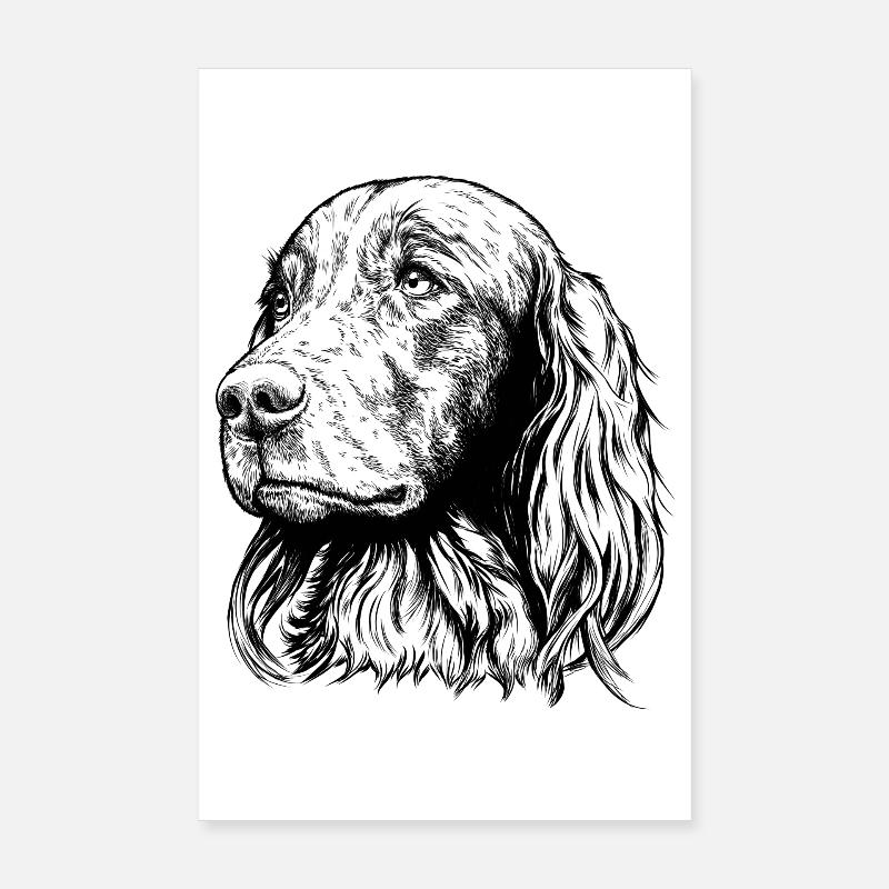 Irish Setter Portrait Poster 20x30 cm