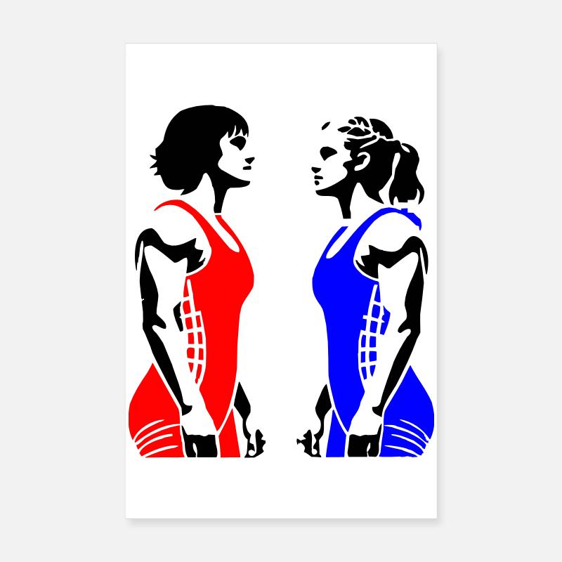 Lutte féminine Poster 20 x 30 cm