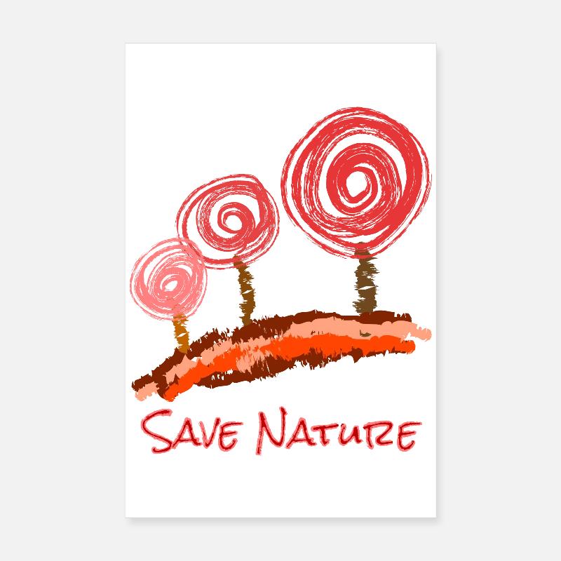 Trees Abstract with Font Poster 8" x 12" (20x30 cm)