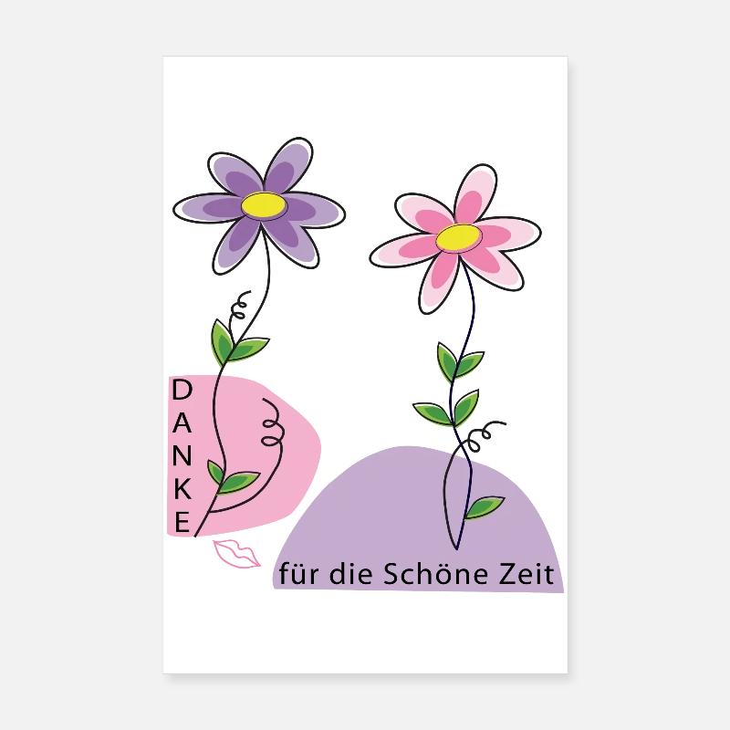 Blumenmotiv mit Dankesbotschaft Poster 20x30 cm