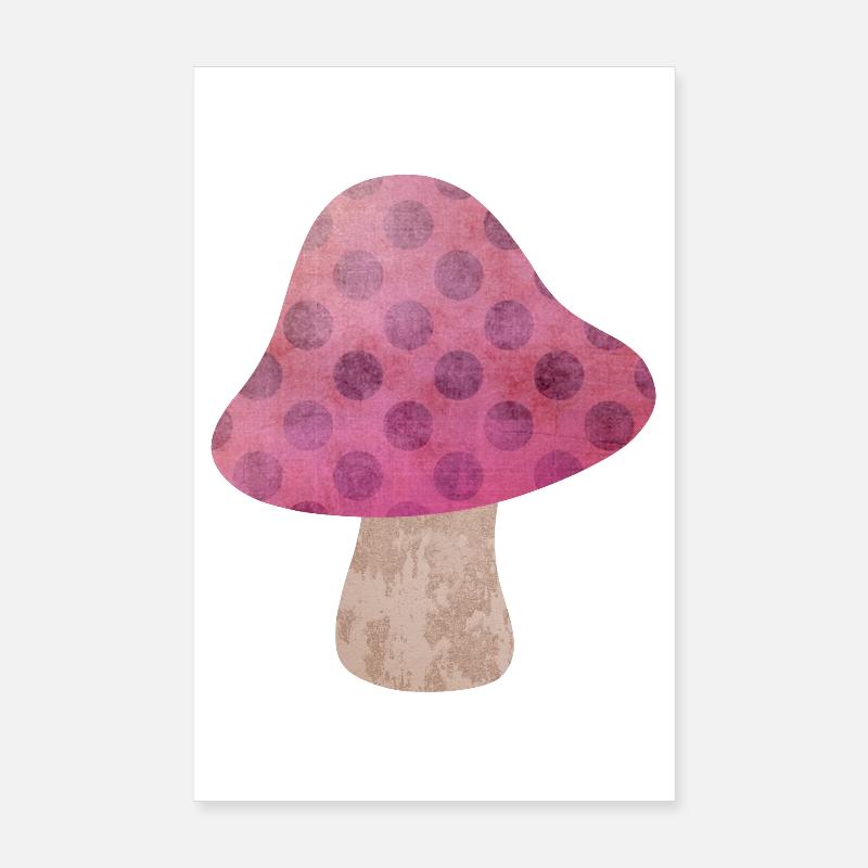 Pilz Herbst Märchen Dots Punkte Wald Kinderzimmer Poster 20x30 cm