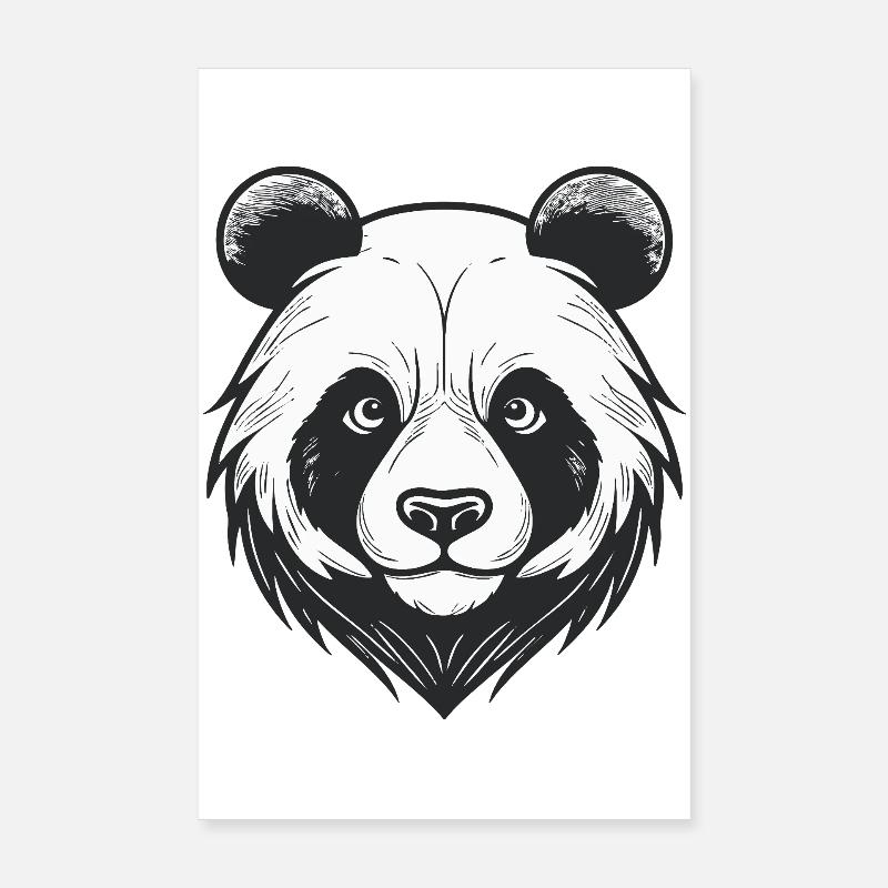 Visage d’ours avec breloque d’animal sauvage Poster 20 x 30 cm
