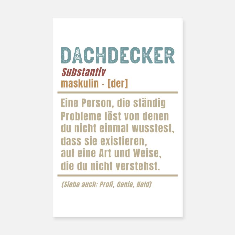 Roofer Meaning Definition Master Roofer Poster 8" x 12" (20x30 cm)