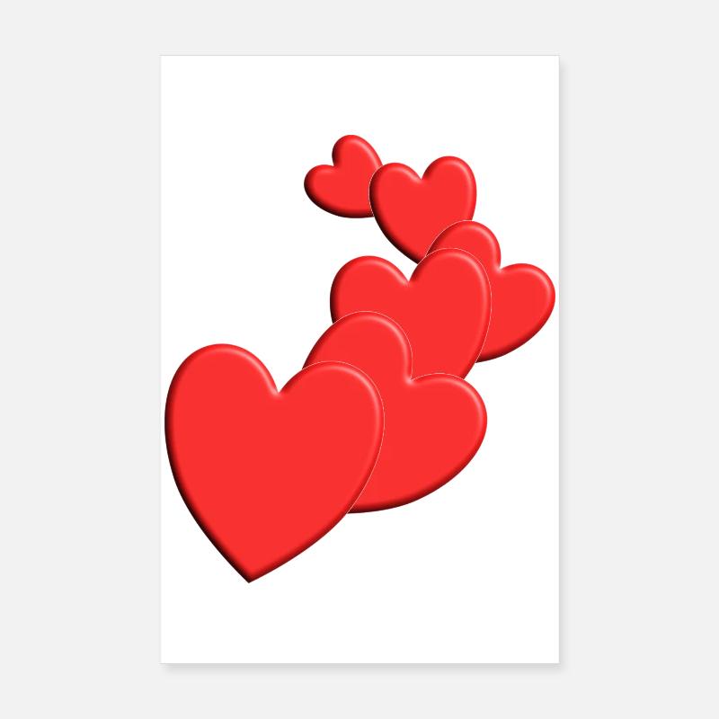 Coeurs mignons Love Design Poster 20 x 30 cm