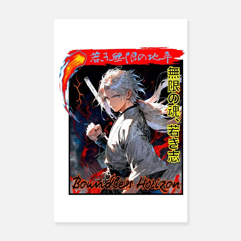 Unsterblicher Horizont Anime Design - Poster 20x30 cm - Weiß