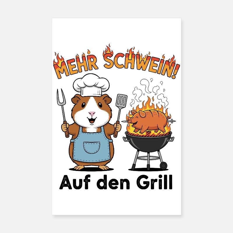 More pork! On the grill Poster 8" x 12" (20x30 cm)