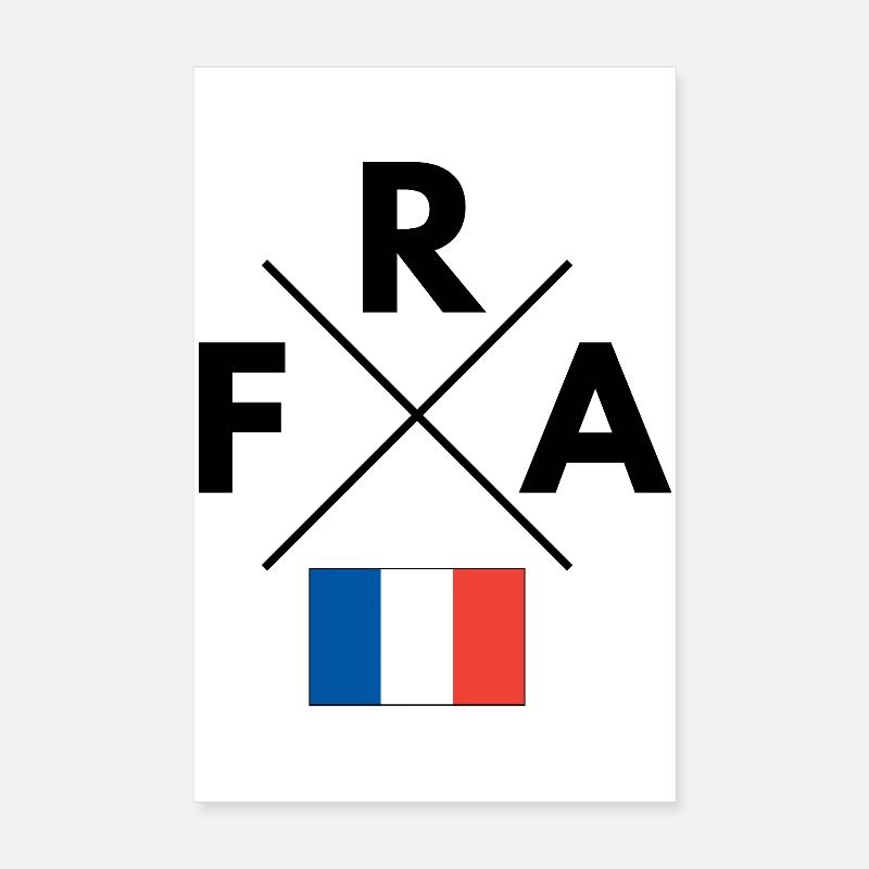 French flag with FRA Poster 8" x 12" (20x30 cm)
