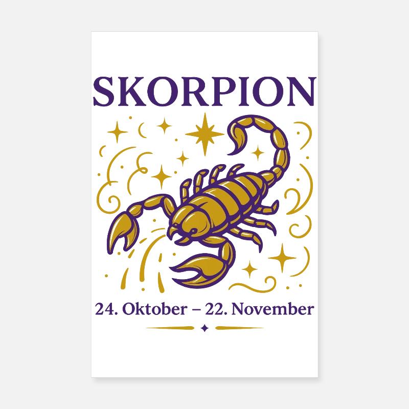 Sternzeichen Skorpion - Poster 20x30 cm - Weiß