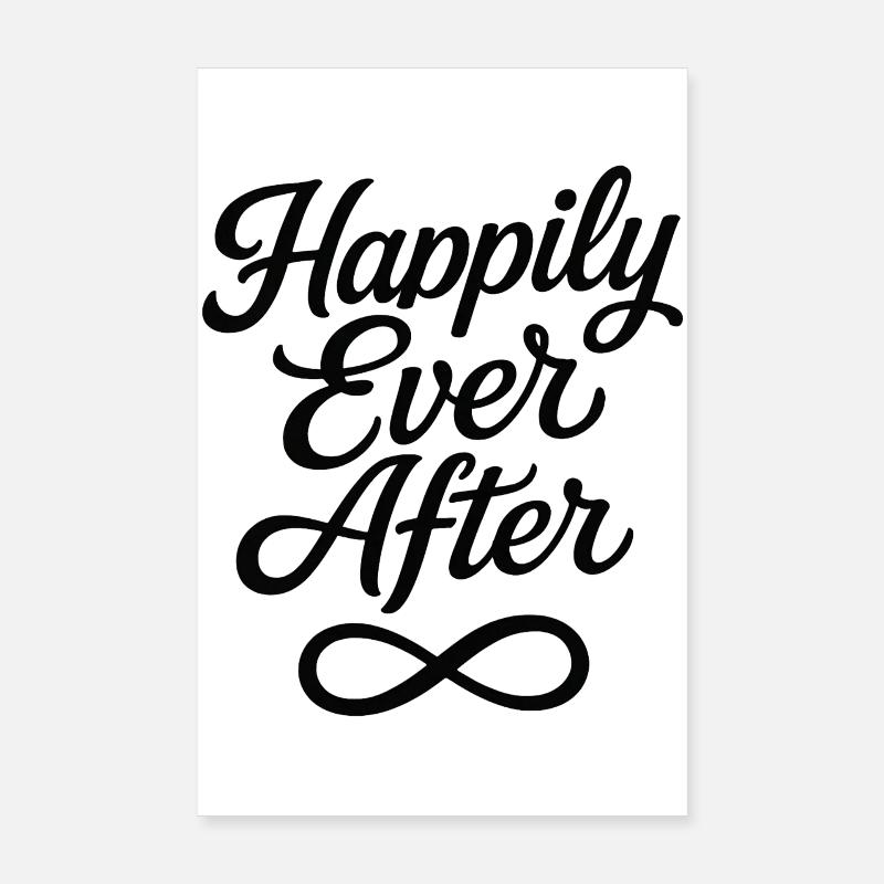 Wedding Bachelorette Party "Happily Ever After" Poster 8" x 12" (20x30 cm)