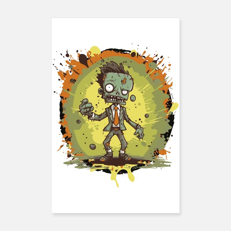 Bande dessinée de zombies Poster 20 x 30 cm