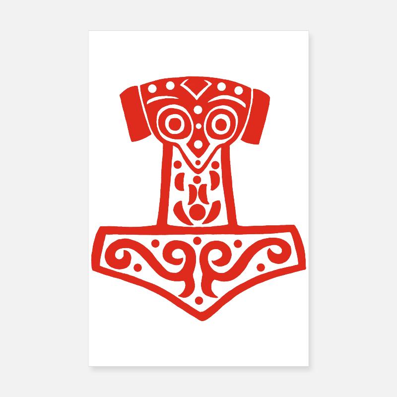 Marteau de Thor (rouge) Poster 20 x 30 cm