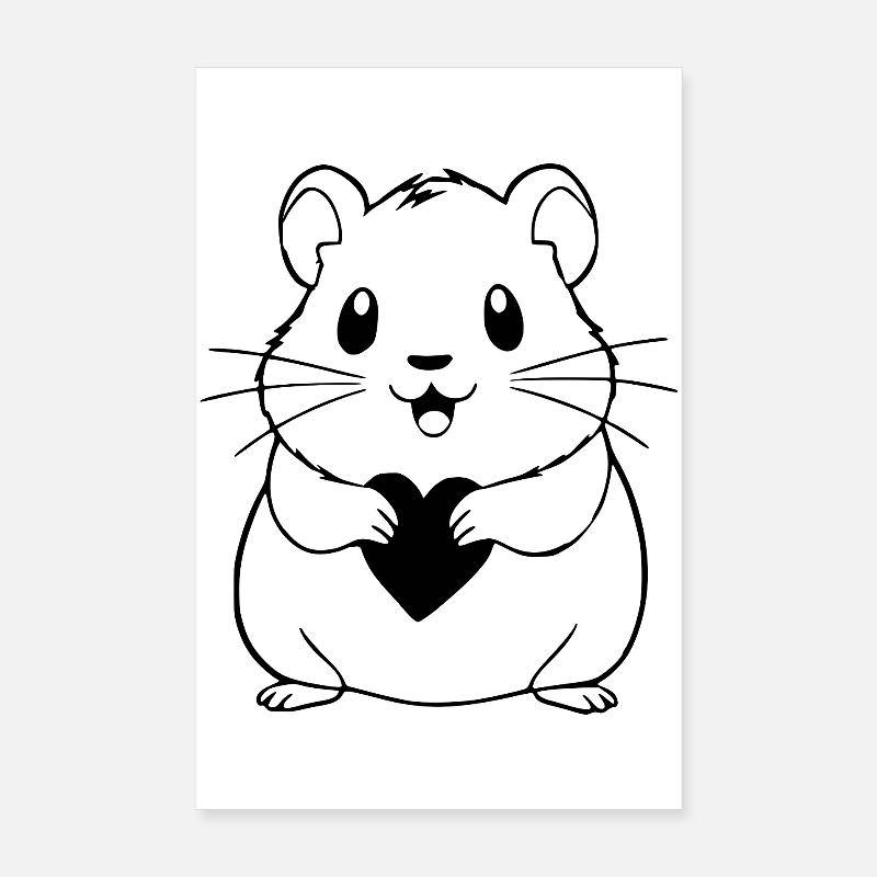 T-shirt hamster Cadeau Poster 20 x 30 cm