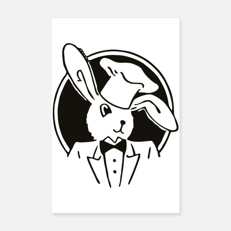Rabbit wear hat Poster 8" x 12" (20x30 cm)