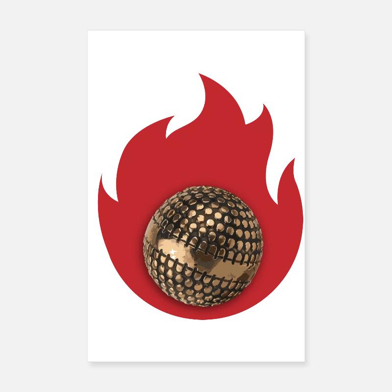 Petanque-Feuer - Poster 20x30 cm - Weiß