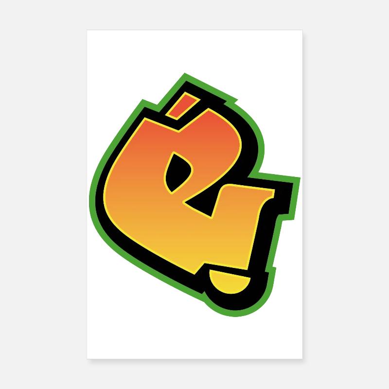 Graffiti-Schrift Wildstyle 01 Buchstabe 'e' Poster 20x30 cm