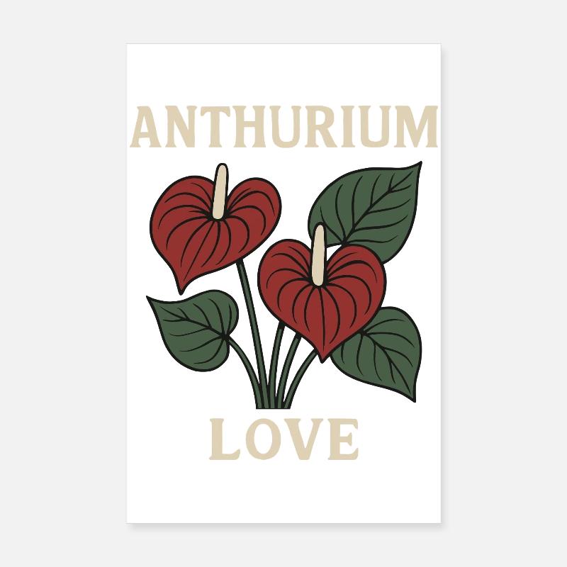Anthurium Love - Poster 20 x 30 cm - blanc