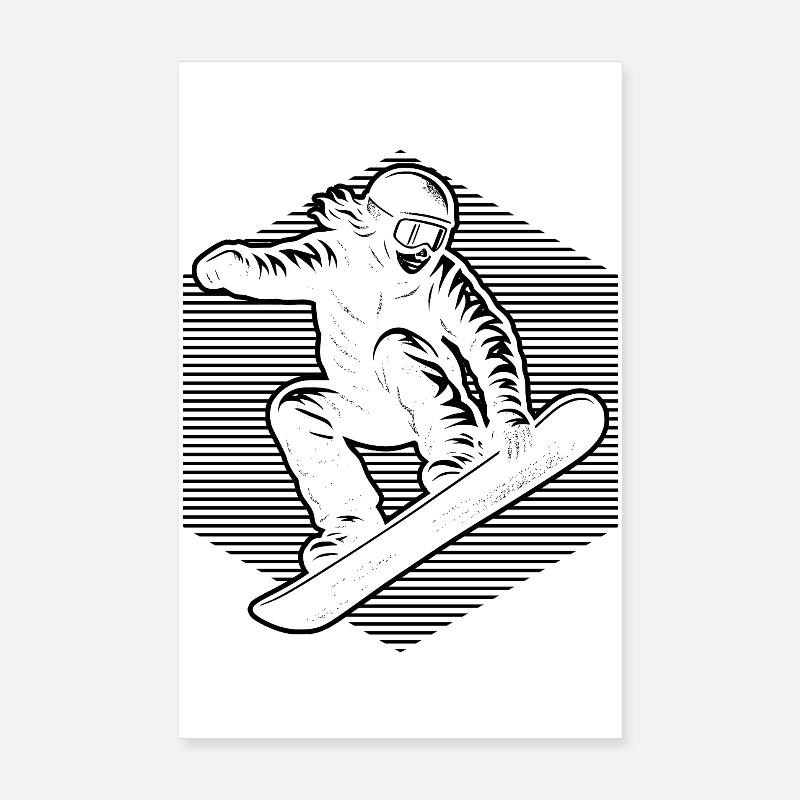 Conception de snowboarder Poster 20 x 30 cm