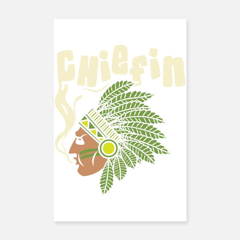 Illustration de profil de coiffe Chiefin Poster 20 x 30 cm