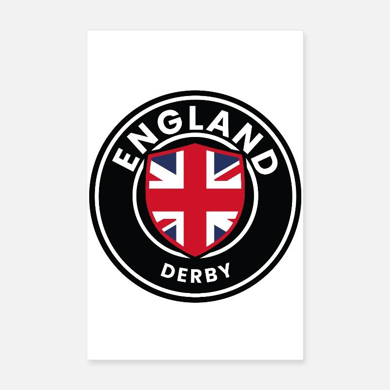 England Derby Shield Emblem Poster 8" x 12" (20x30 cm)