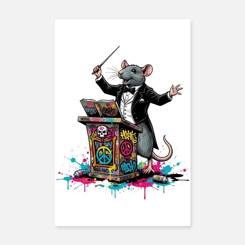 Dirigent | Graffiti-Ratten-DJ Gala Poster 20x30 cm