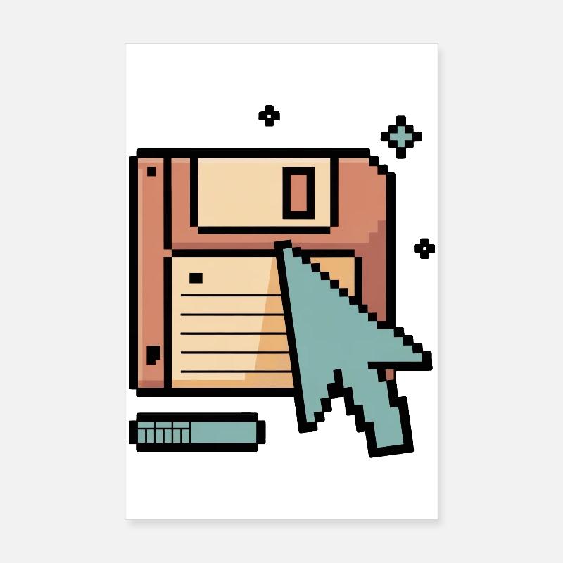 Internet retrò su floppy disk Poster 20x30 cm