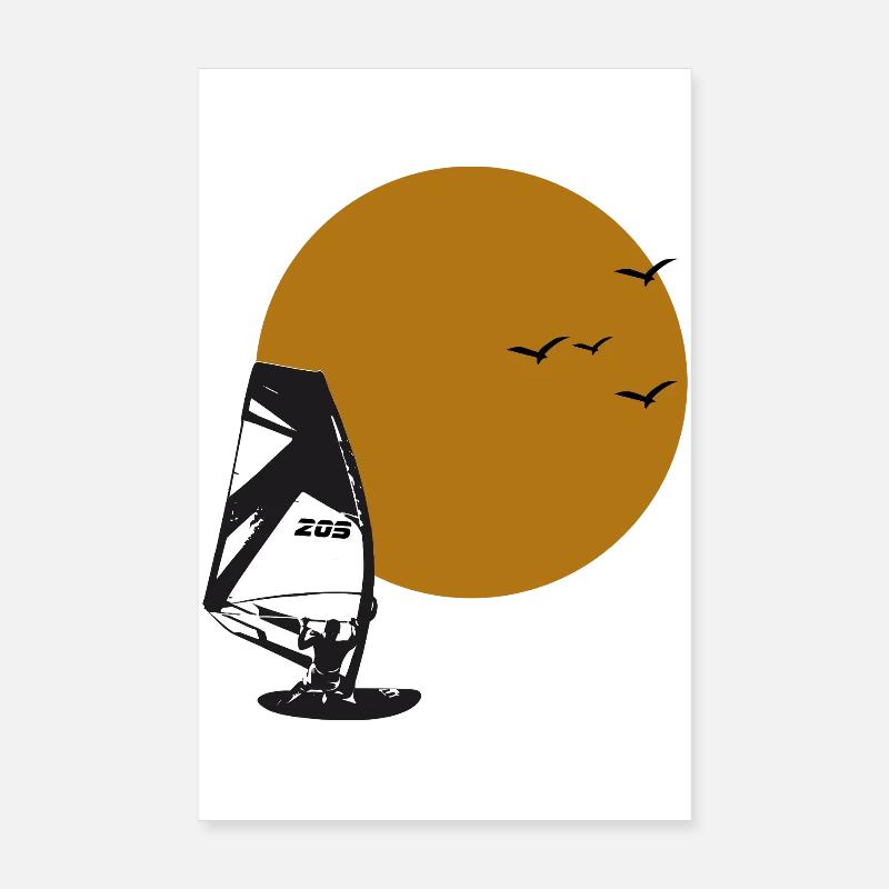 windsurfer_sonne_ohne Poster 20 x 30 cm