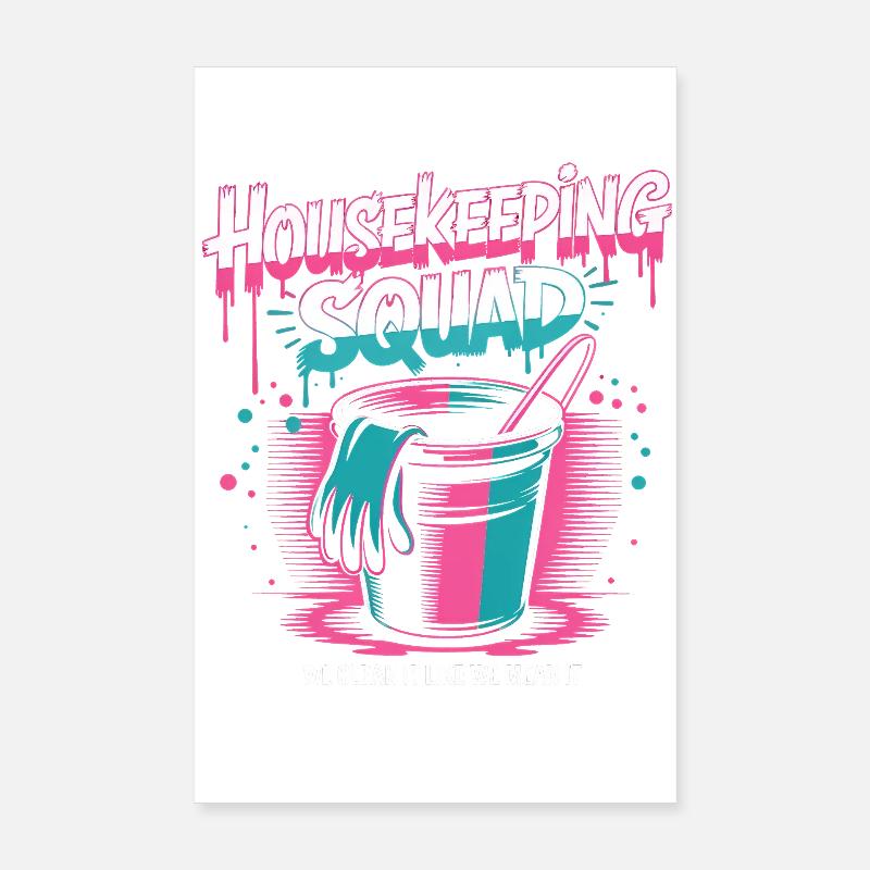 Lustiges Putzen Design Poster 20x30 cm