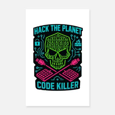 Hack the Planet Code Killer - Cybersécurité Poster 20 x 30 cm