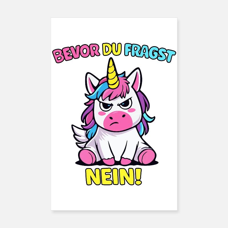 Avant que vous ne demandiez No Unicorn - Poster 20 x 30 cm - blanc
