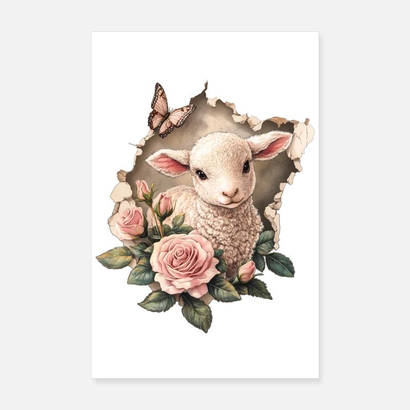 Süßes Lamm Poster 20x30 cm