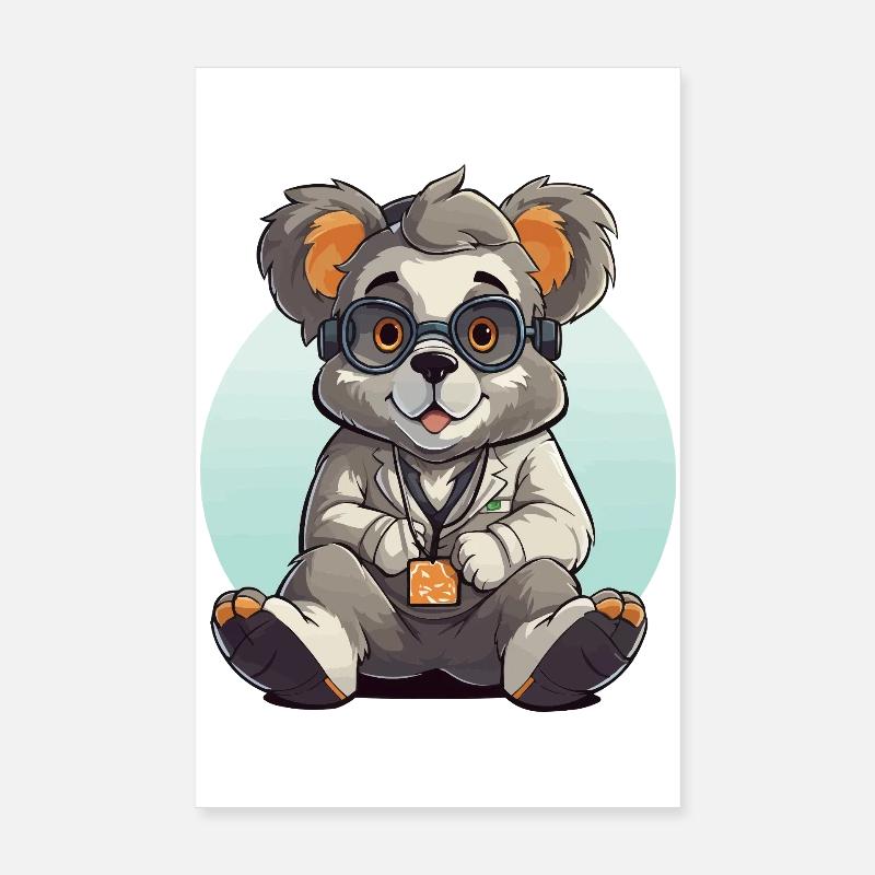 Scientifique panda de Kawaii Poster 20 x 30 cm