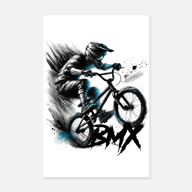 BMX - Poster 20 x 30 cm - blanc
