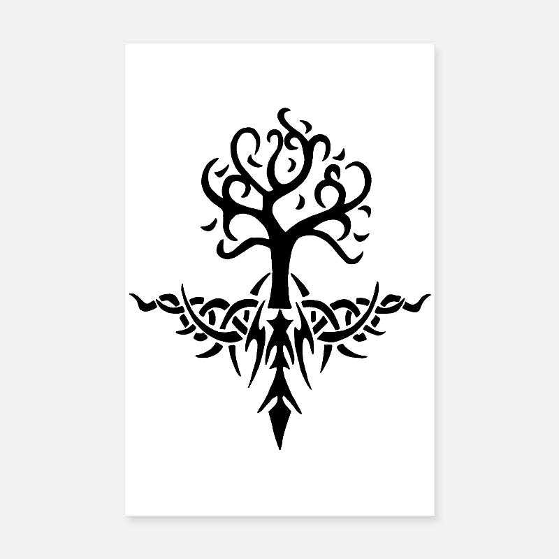 Black thorny tree Poster 8" x 12" (20x30 cm)