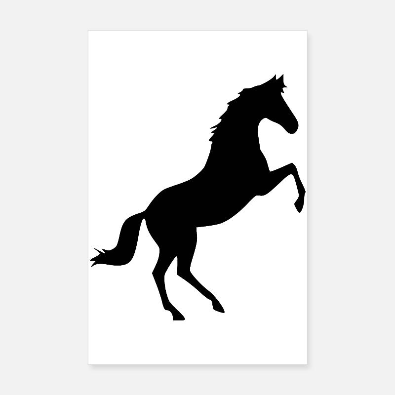 schwarzes Pferd Pferde Silhouetten Schattenfigur Poster 20x30 cm